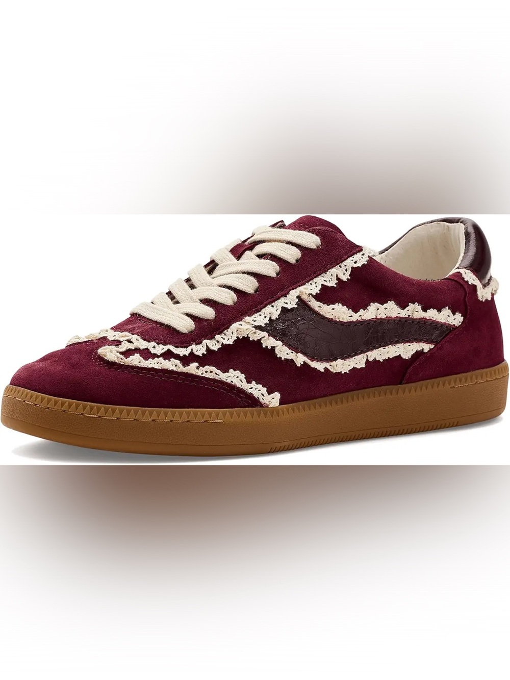 Dolce Vita Notice Lace Sneakers in Oxblood